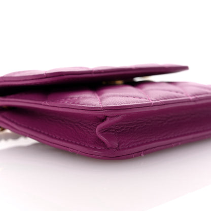Chanel Lambskin Quilted Pearl Crush Clutch With Chain Purple 10 of 12
