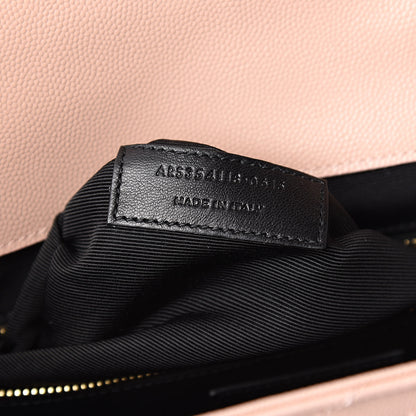 Saint Laurent Grain De Poudre Matelasse Chevron Large Monogram Satchel Pale Pink 7 of 11