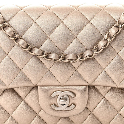 Chanel Metallic Calfskin Quilted Medium Double Flap Khaki 8 of 11