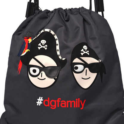 Dolce & Gabbana Nylon DG Family Patch Drawstring Backpack Grey 7 of 9