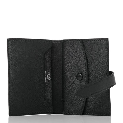 Hermes Chevre Mysore Mini Bearn Wallet Black 5 of 8