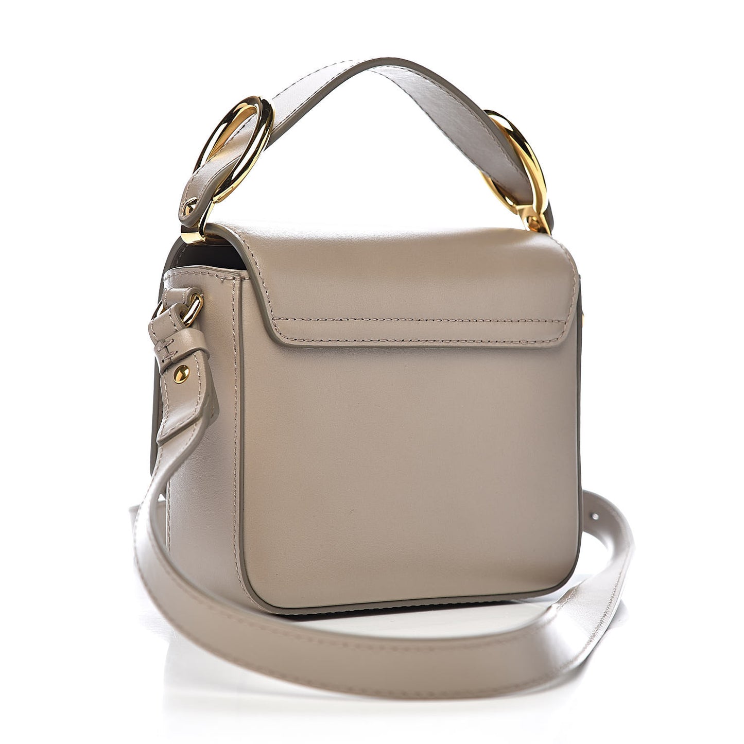 Shiny Calfskin Suede Mini C Double Carry Motty Grey