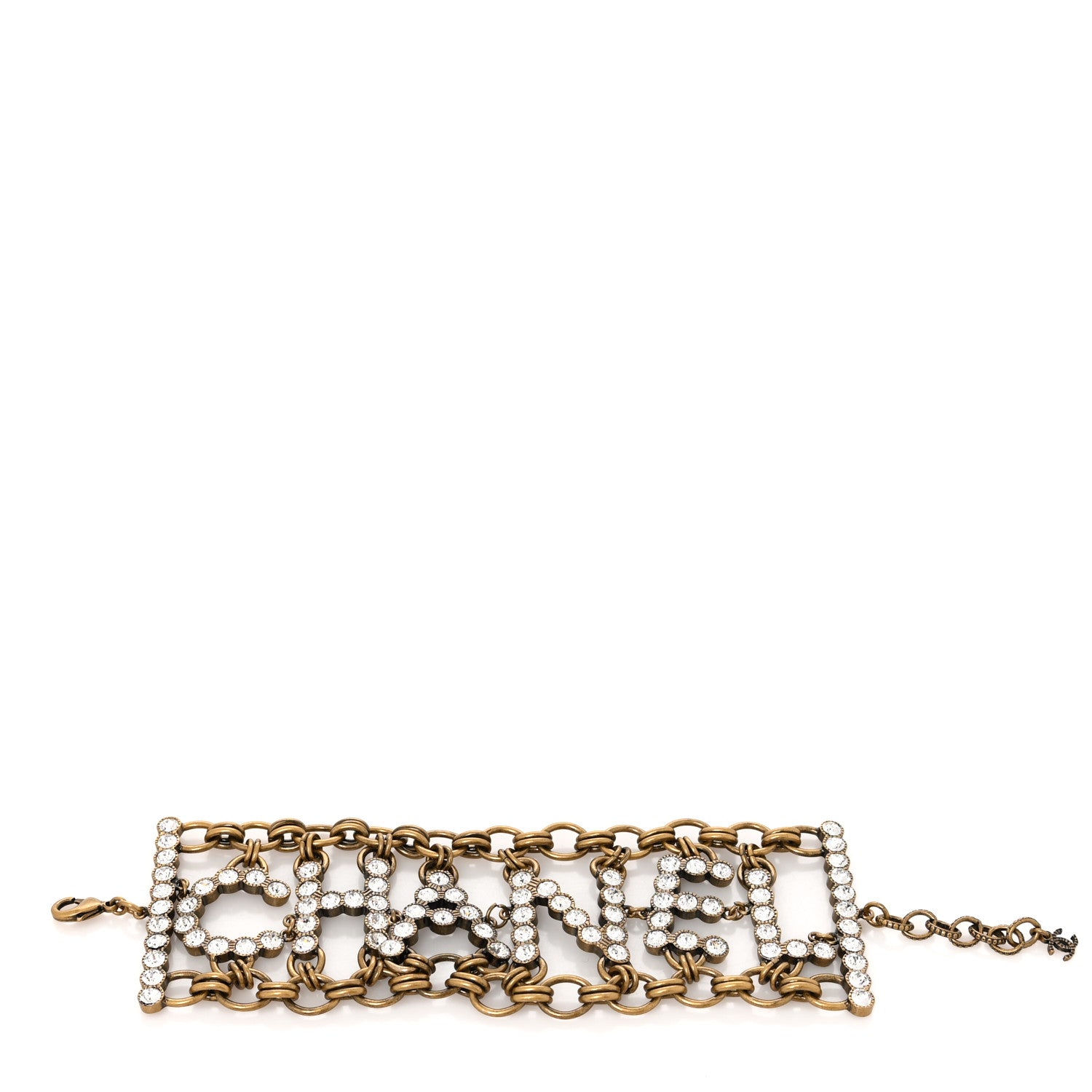 Chanel Crystal City of Lights Chain Bracelet Gold 1 of 3