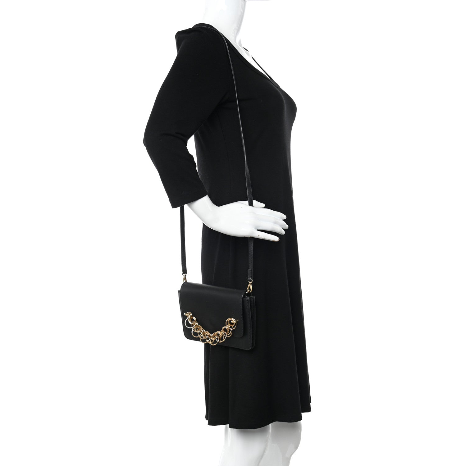 Chloe Smooth Calfskin Drew Bijou Clutch Black 2 of 12