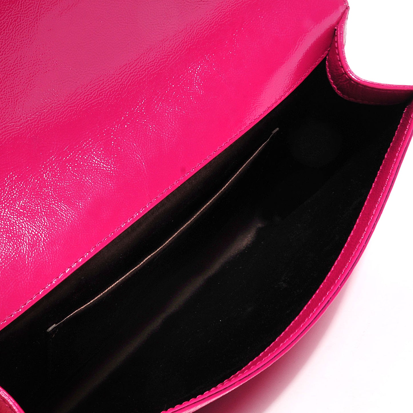 Textured Patent Monogram Large Belle De Jour Clutch Fuchsia