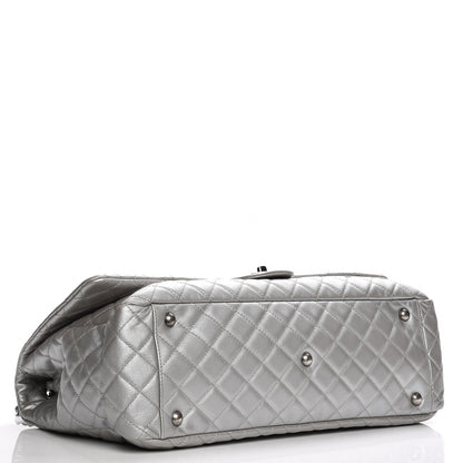 Chanel Metallic Caviar Quilted XXL Travel Flap Bag Silver 4 of 7