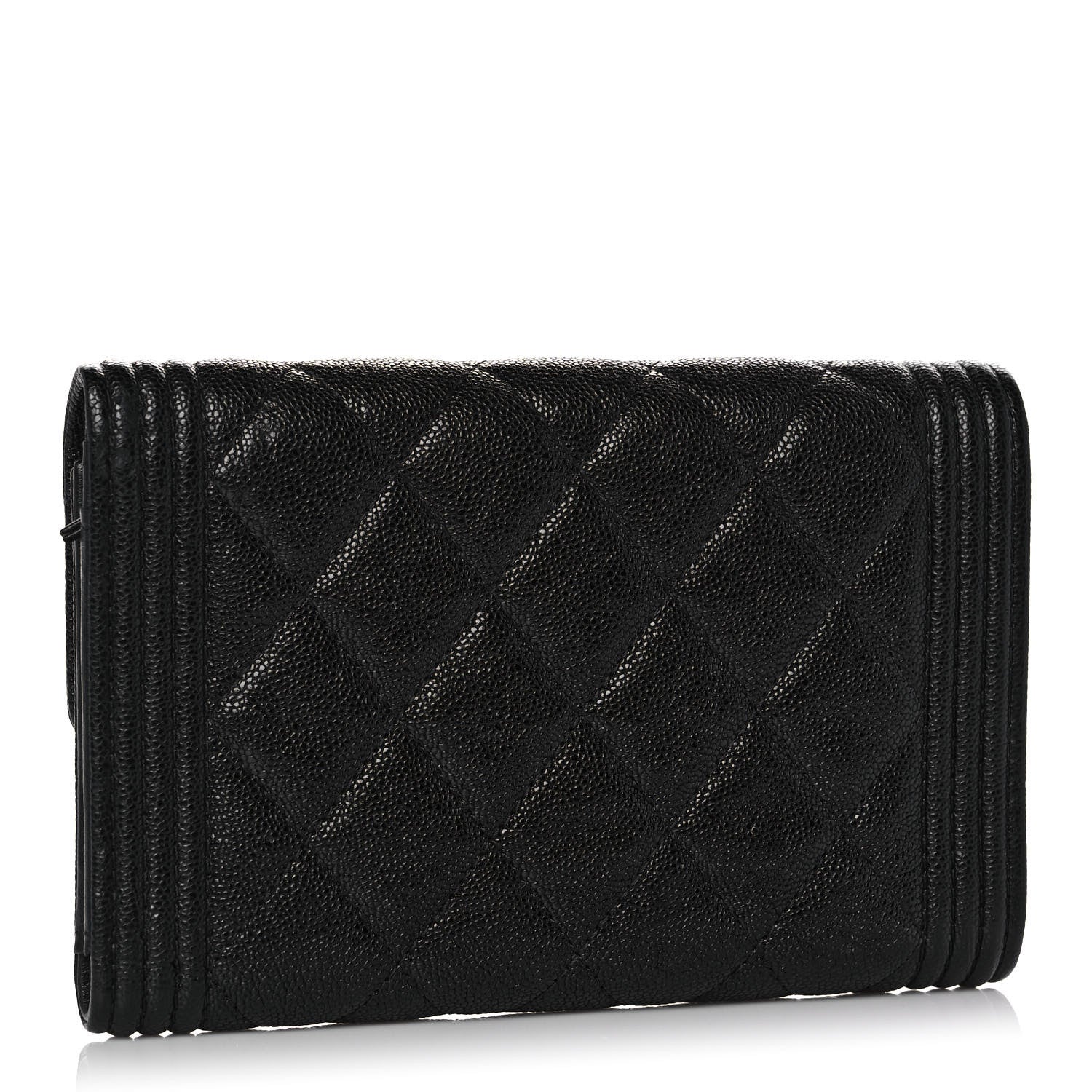 Chanel Caviar Quilted Medium Boy Flap Wallet Black 3 of 9