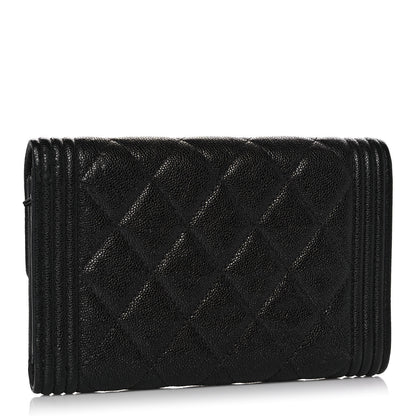 Chanel Caviar Quilted Medium Boy Flap Wallet Black 3 of 9