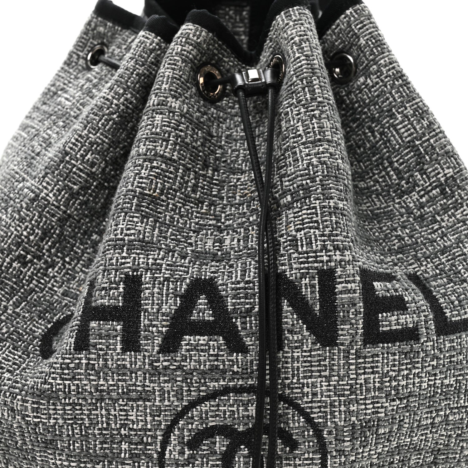 Chanel Canvas Large Deauville Backpack Charcoal 7 of 9