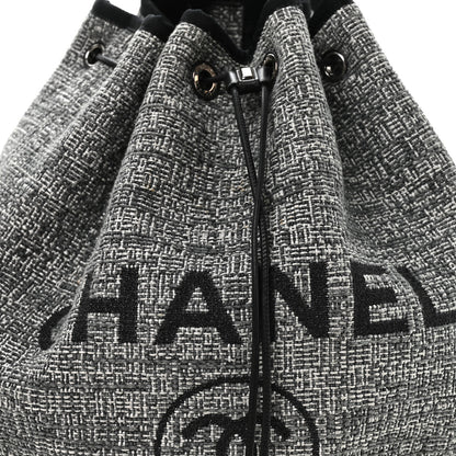 Chanel Canvas Large Deauville Backpack Charcoal 7 of 9