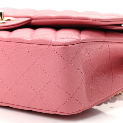 Chanel Caviar Quilted Medium Double Flap Pink 9 of 10