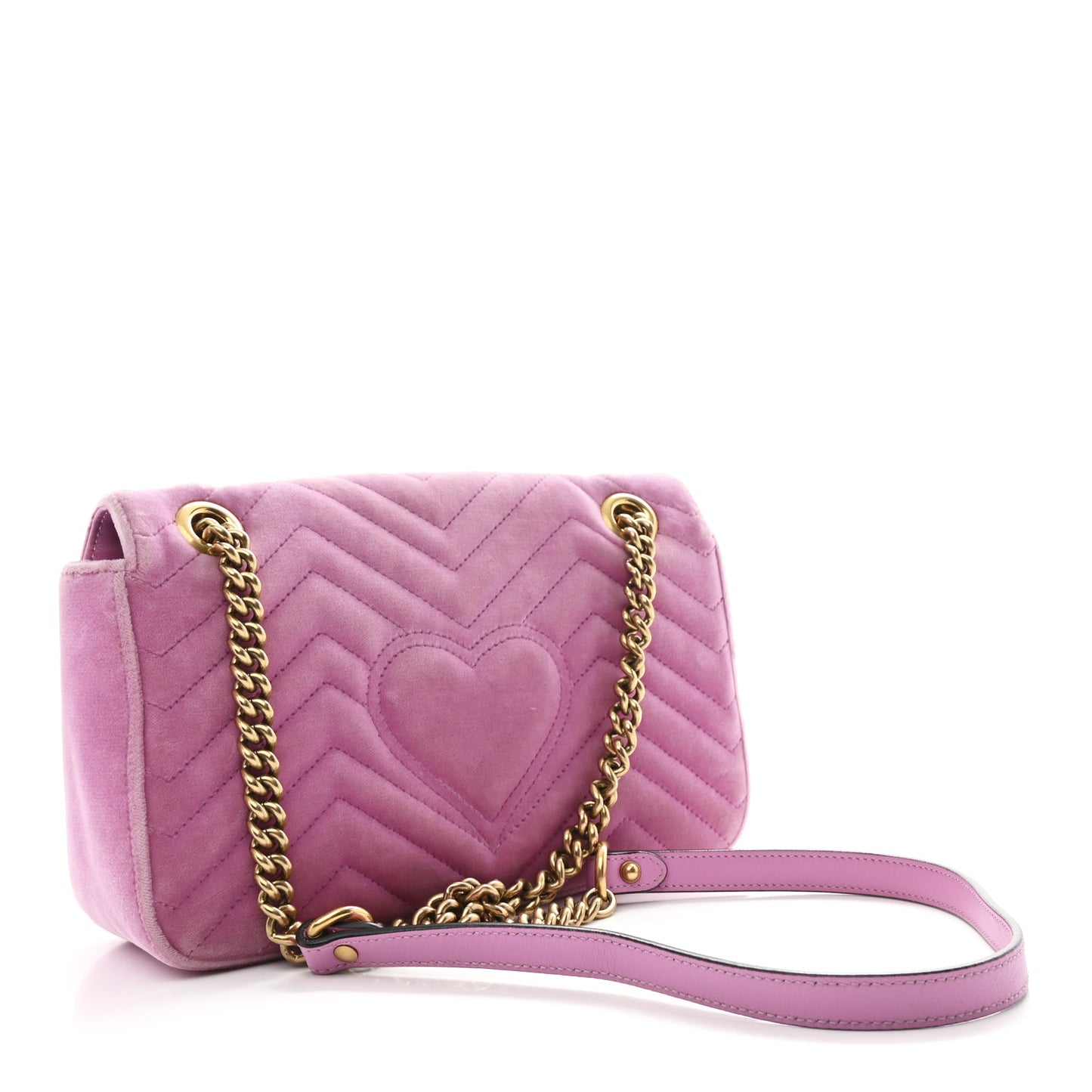 Velvet Matelasse Marquise Crystals Embroidered Small GG Marmont Shoulder Bag Malva