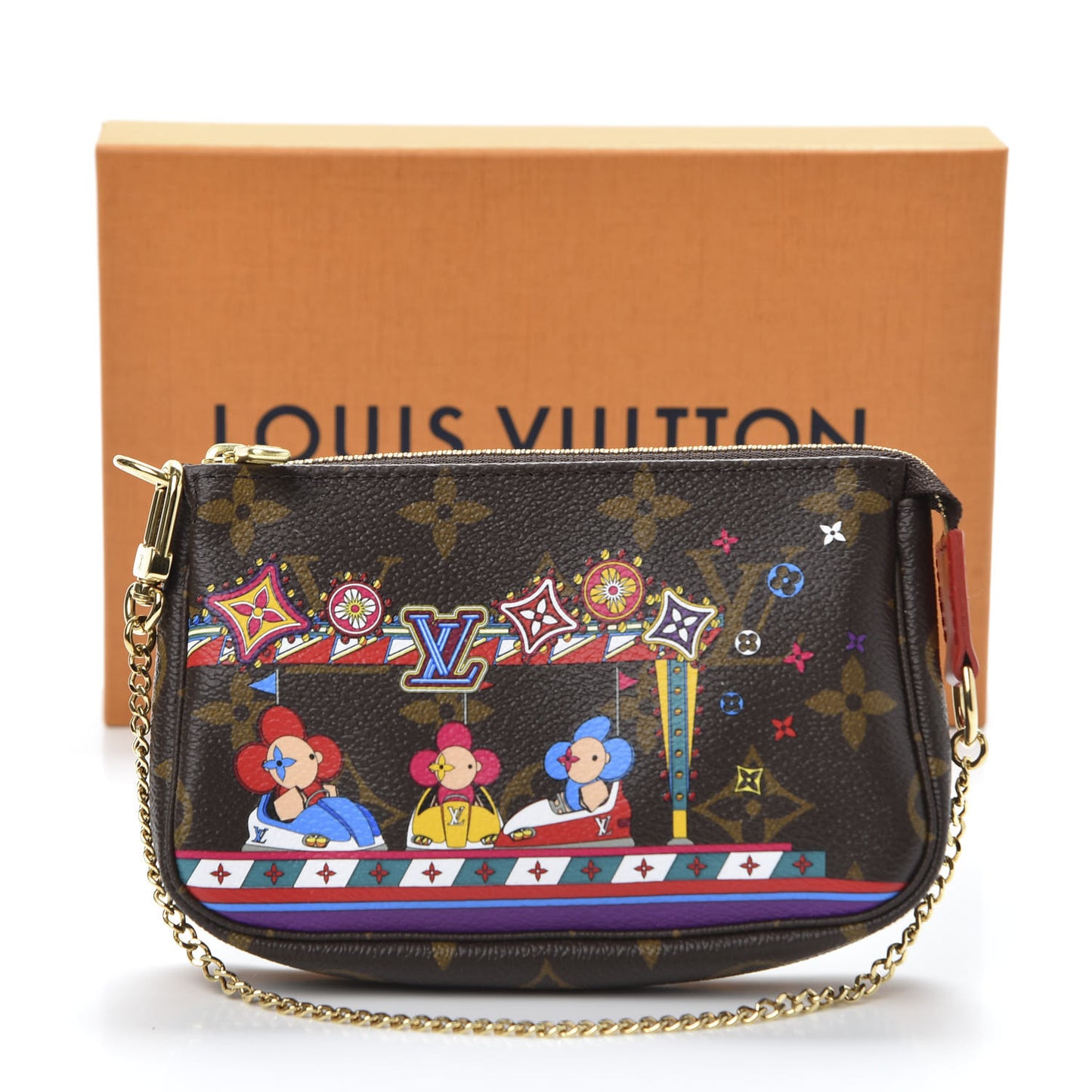Monogram 2020 Christmas Animation Bumper Cars Mini Pochette Accessories Coquelicot