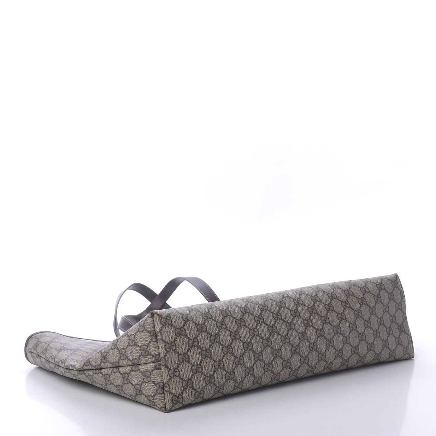 GG Supreme Monogram Large Zippered Shopping Tote Brown