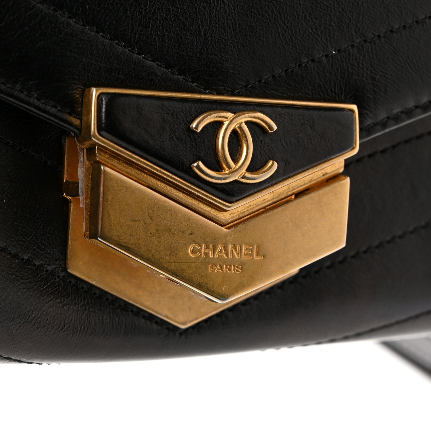Chanel Calfskin Chevron Quilted Medal Flap Black 11 of 11