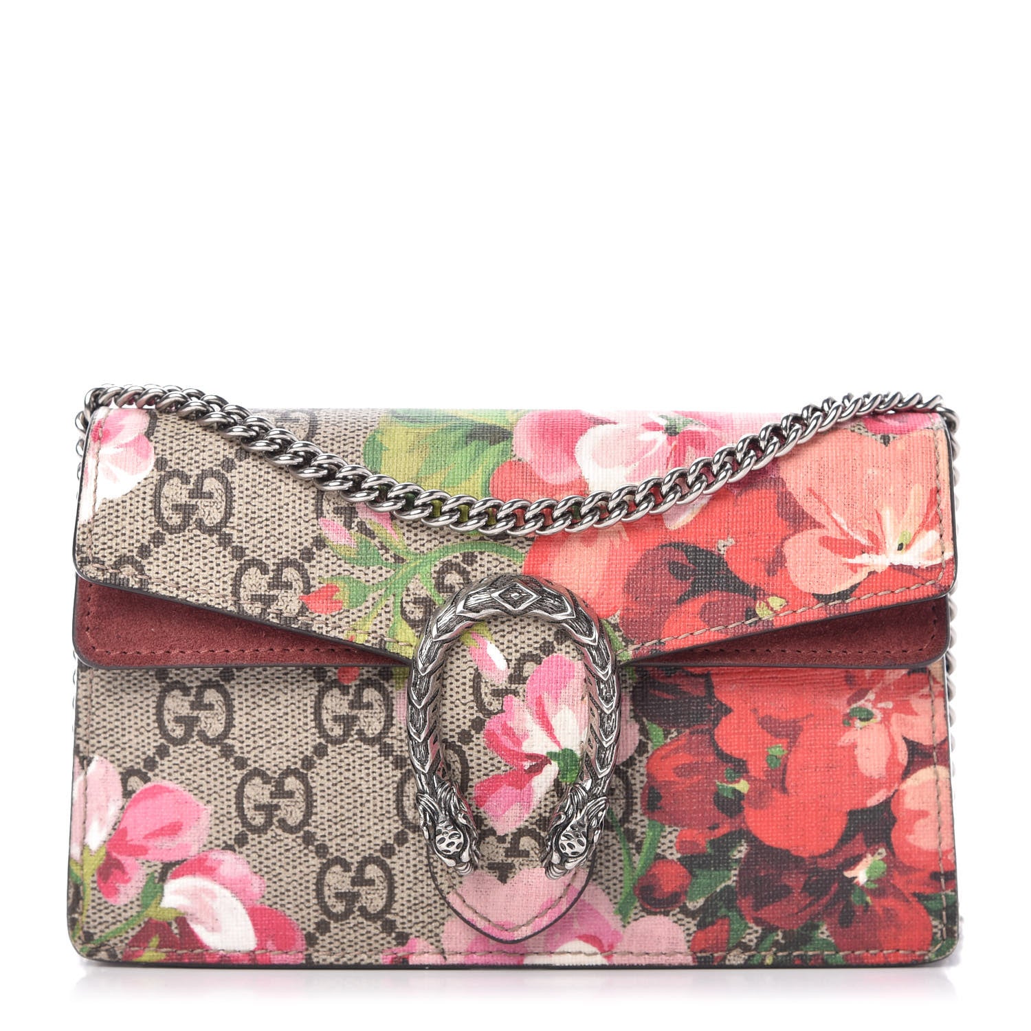 Gucci GG Supreme Monogram Blooms Super Mini Dionysus Shoulder Bag Beige Multicolor Dry Rose 1 of 9