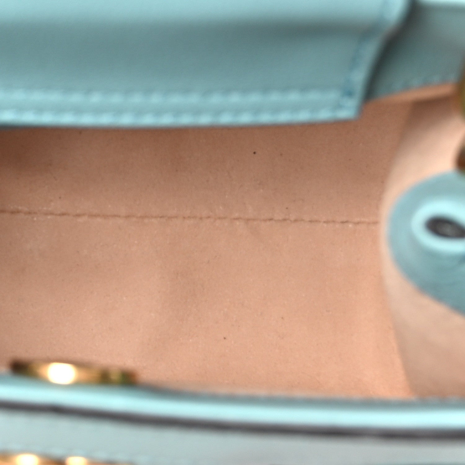 Gucci Textured Dollar Calfskin Web Mini Diana Tote Bag Dusty Azure Deep Orange 5 of 10