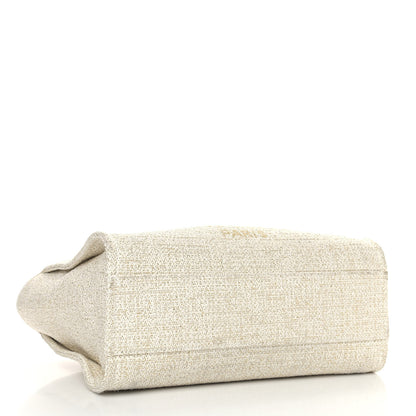 Chanel Lurex Boucle Small Deauville Tote Ivory 4 of 9