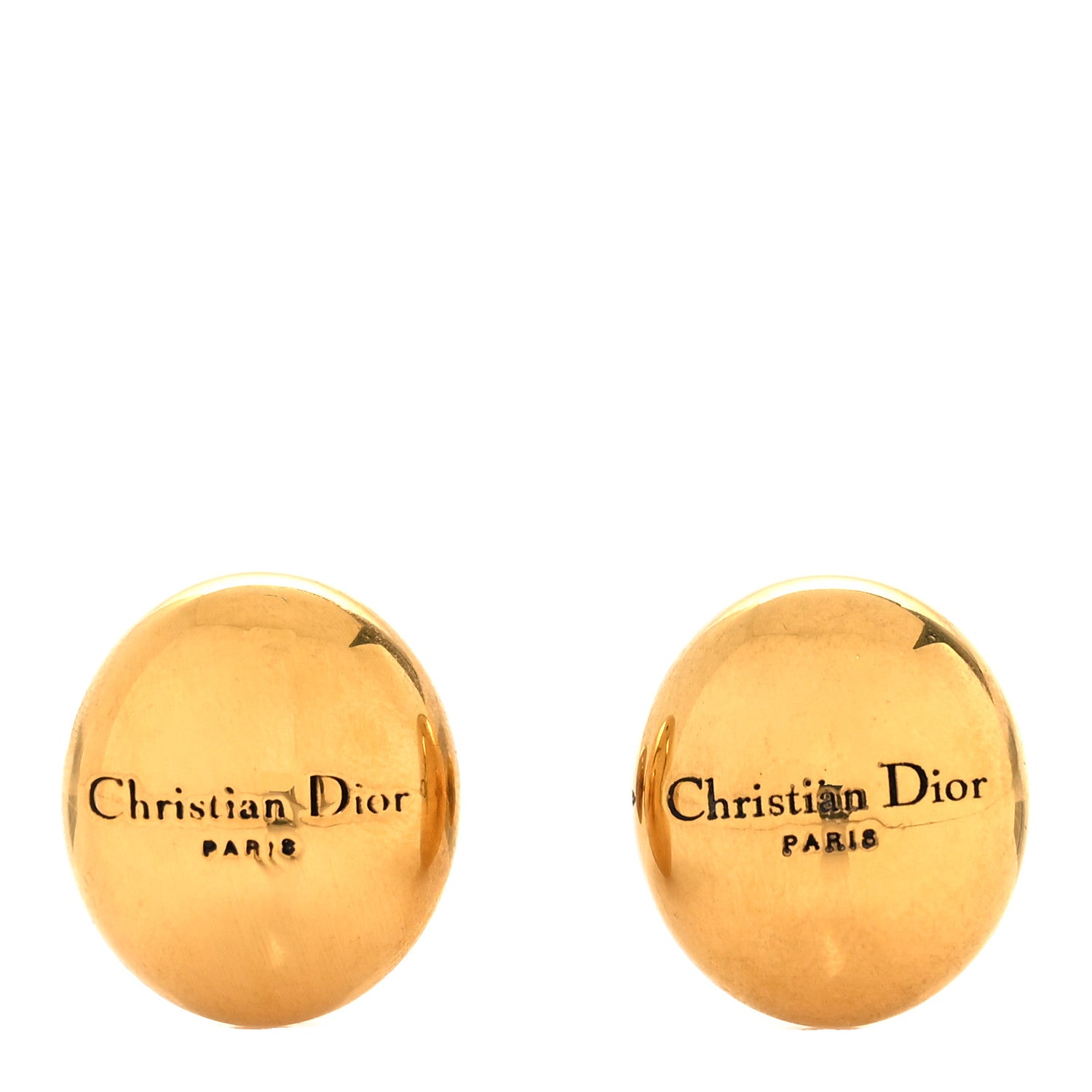 Christian Dior Oval Logo Tribales Earrings Gold 1 of 5