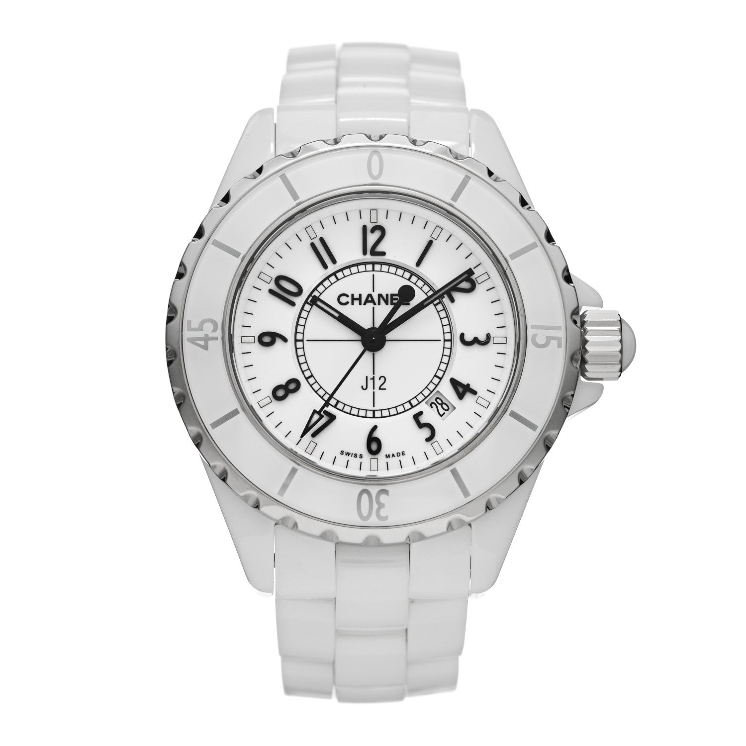 Chanel Stainless Steel Ceramic 33mm J12 Quartz Watch White 1 of 4
