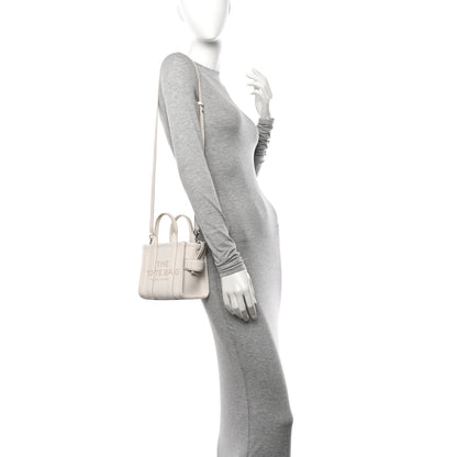 Marc Jacobs Grained Calfskin Mini The Tote Bag Cotton Silver 3 of 21
