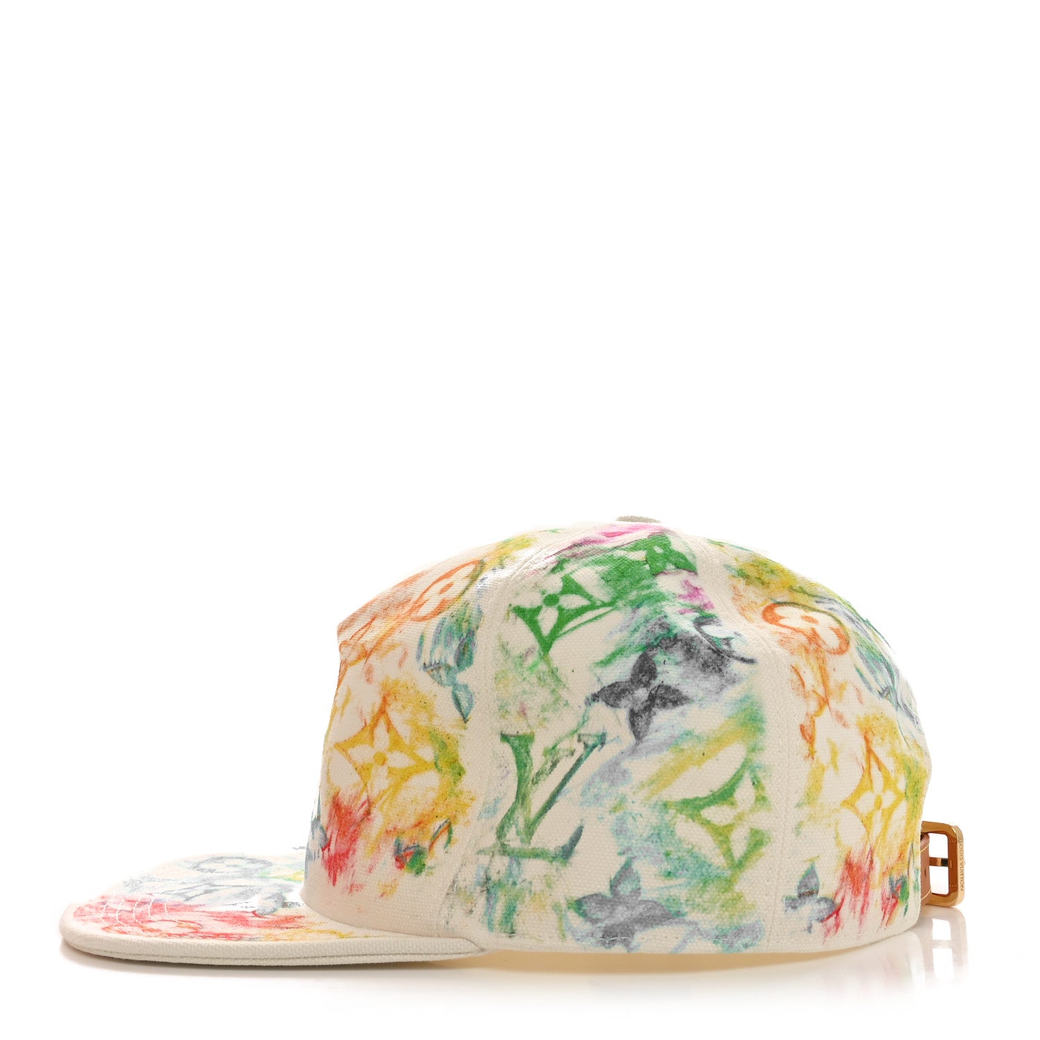 Louis Vuitton Cotton Monogram Watercolor Cap 58 White Multicolor 4 of 8
