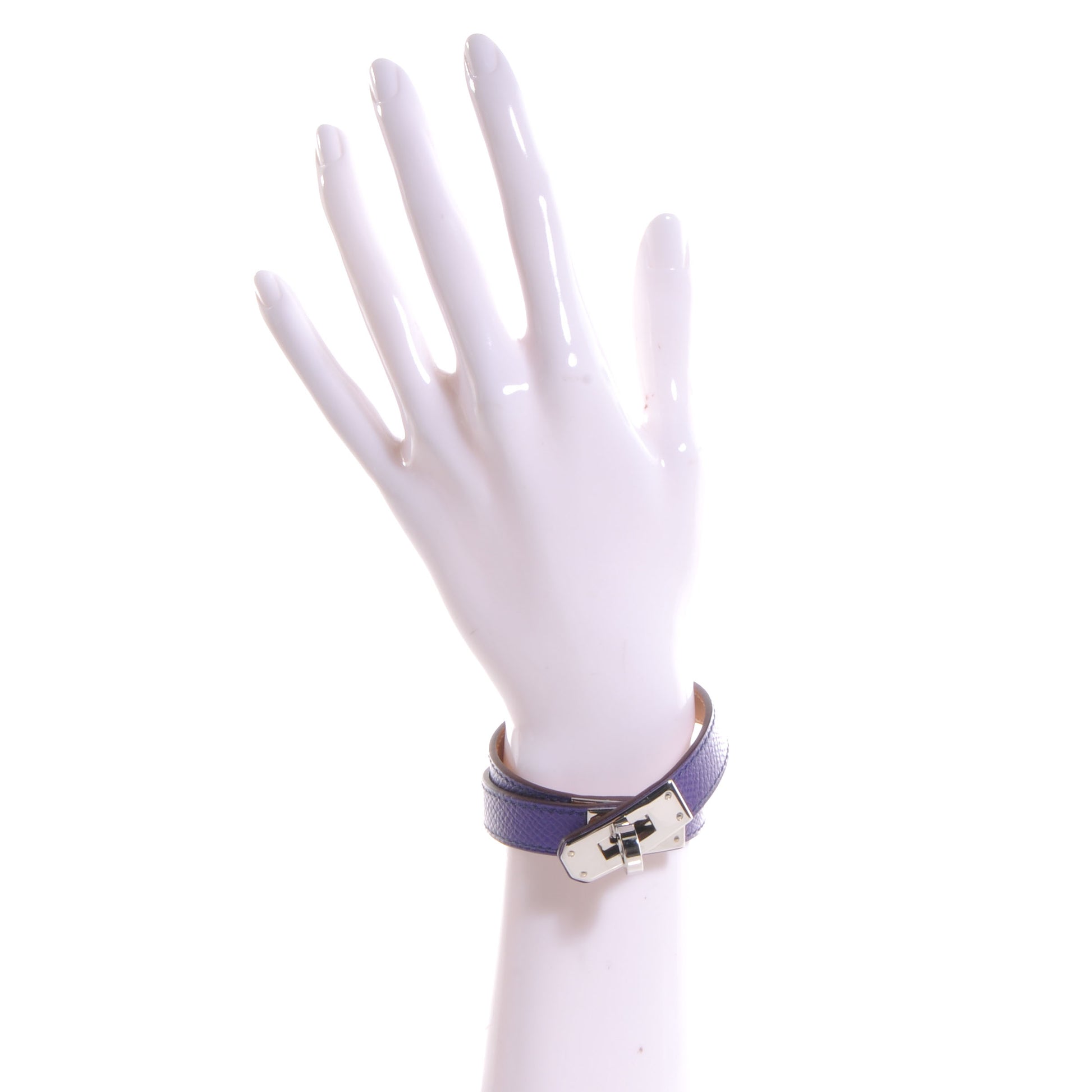 Hermes Epsom Kelly Double Tour Bracelet Crocus Purple Small 2 of 6