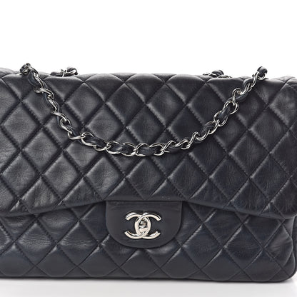 Chanel Lambskin Quilted Jumbo Single Flap Blue 8 of 10