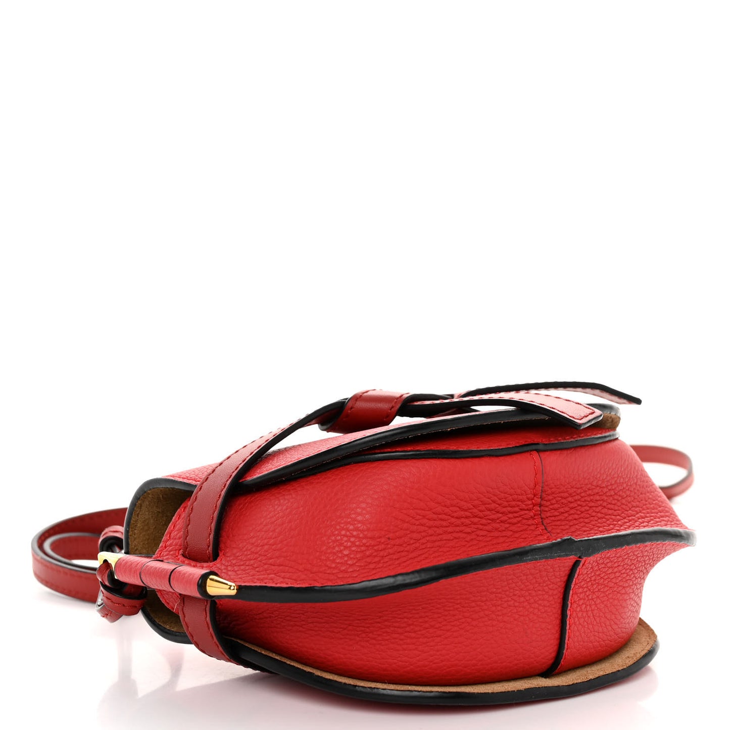 Grained Calfskin Mini Gate Crossbody Bag Scarlet Burnt Red