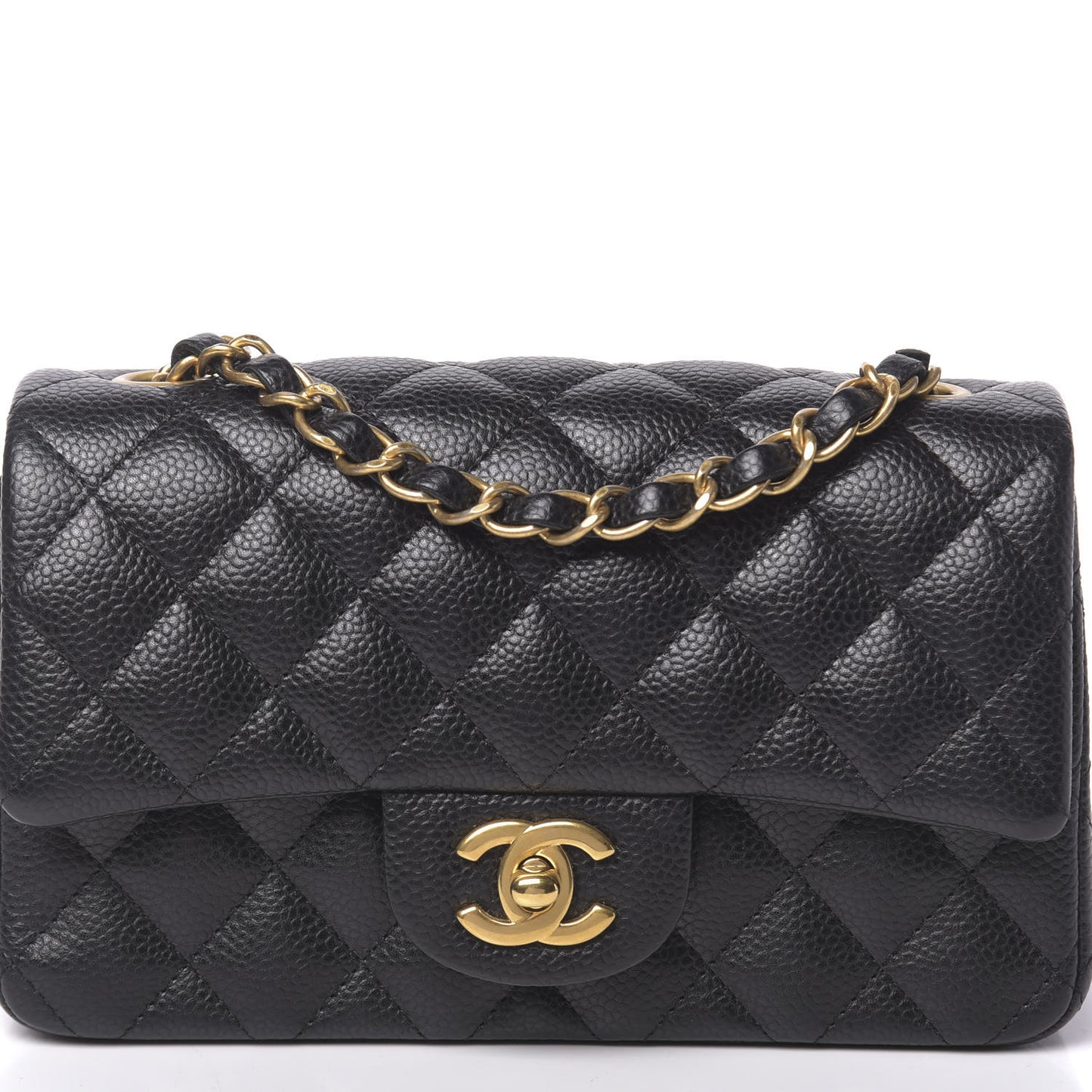 Caviar Quilted Mini Rectangular Flap Black