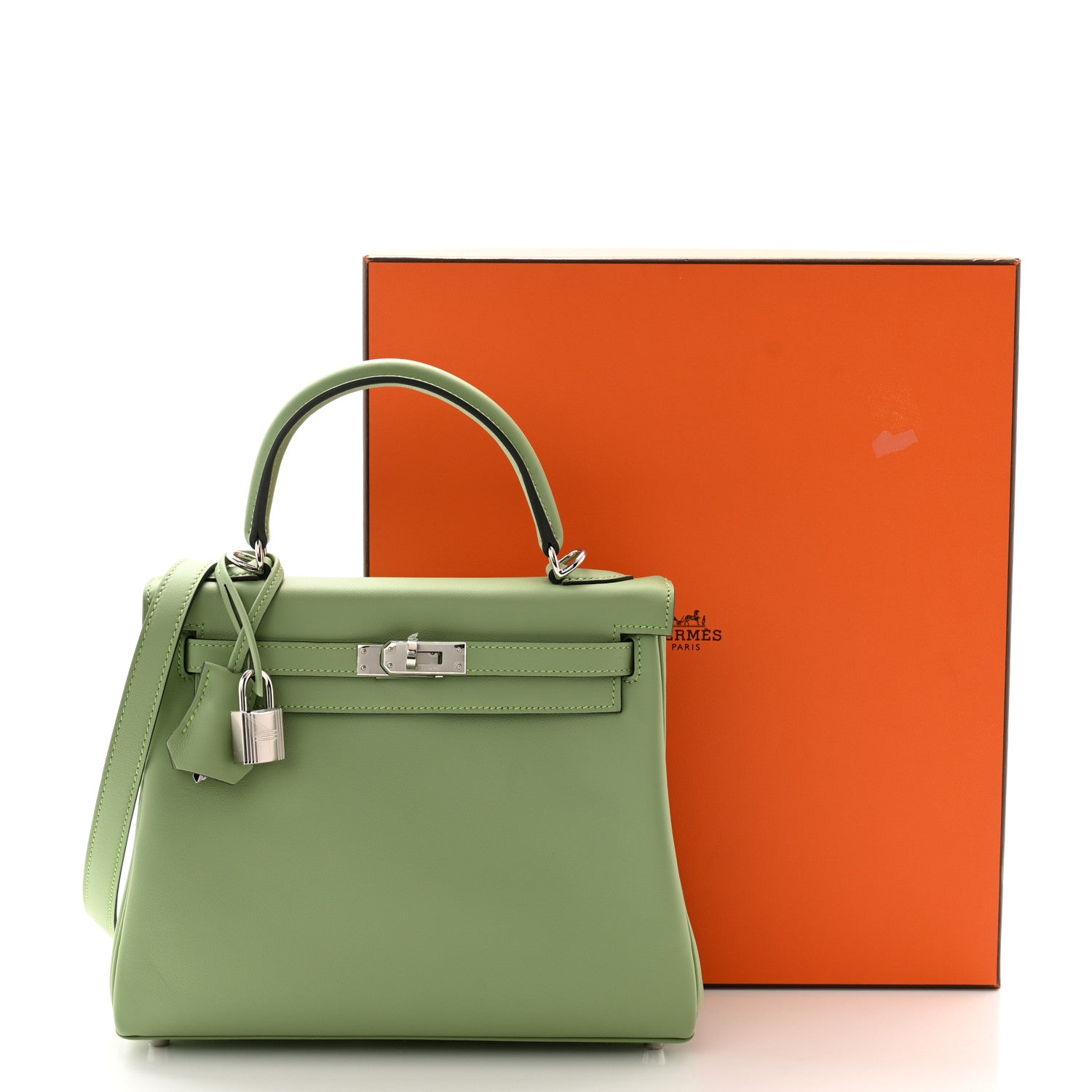 Hermes Swift Kelly Retourne 25 Vert Criquet 11 of 11