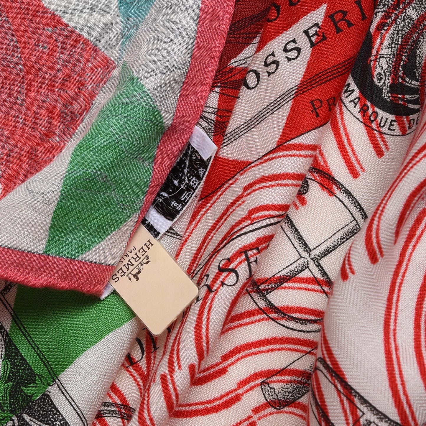 Cashmere Silk Manufacture de Boucleries Shawl 140 Rose Aqua Rouge