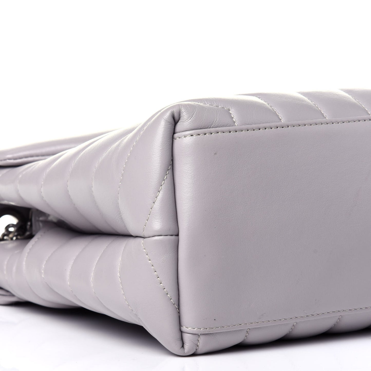 Calfskin Y Quilted Monogram Medium Loulou Chain Satchel Granite