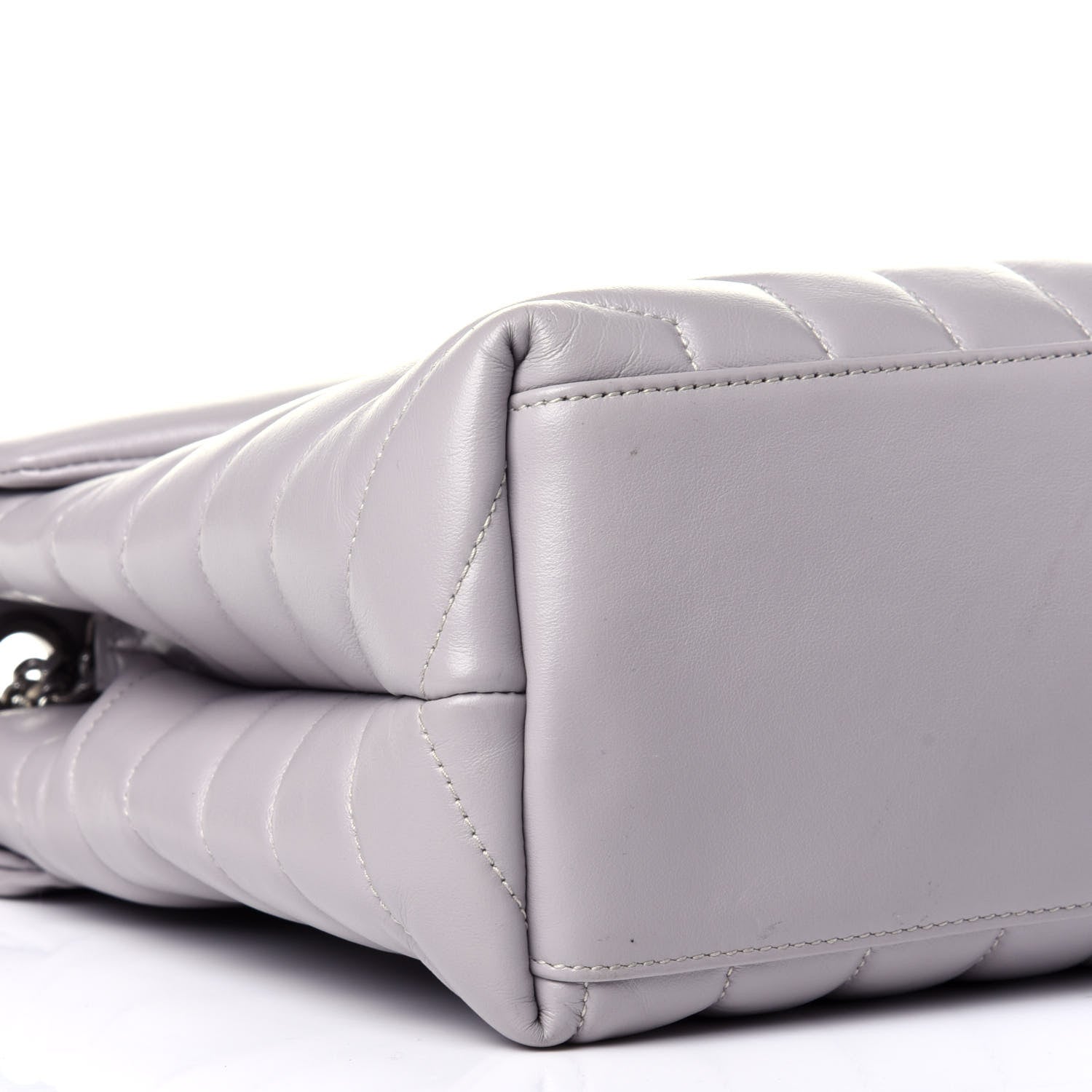 Saint Laurent Calfskin Y Quilted Monogram Medium Loulou Chain Satchel Granite 7 of 10