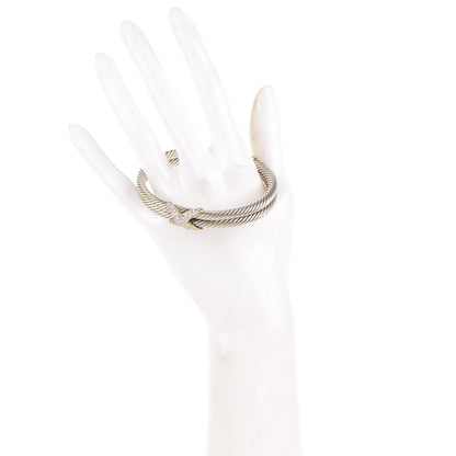 David Yurman Sterling Silver Diamond 10mm Crossover X Cuff 2 of 4