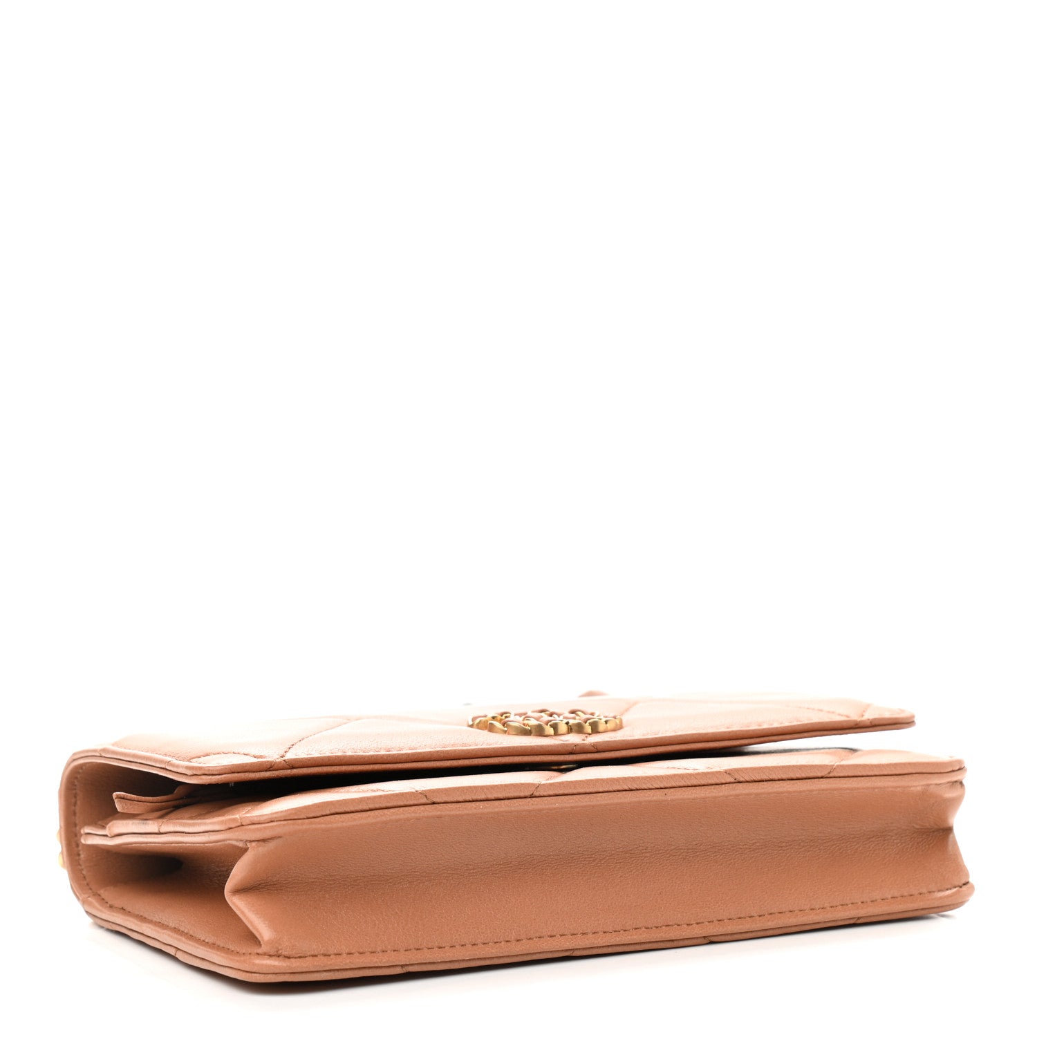 Chanel Lambskin Quilted Chanel 19 Wallet On Chain WOC Brown 4 of 10
