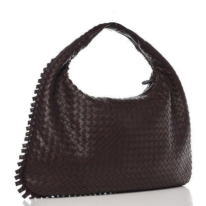 Bottega Veneta Nappa Intrecciato Large Studded Fringe Veneta Hobo Ebano 3 of 8