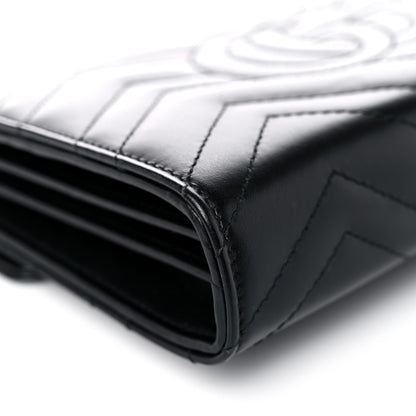Gucci Calfskin Matelasse GG Marmont Chain Wallet Black 19 of 27