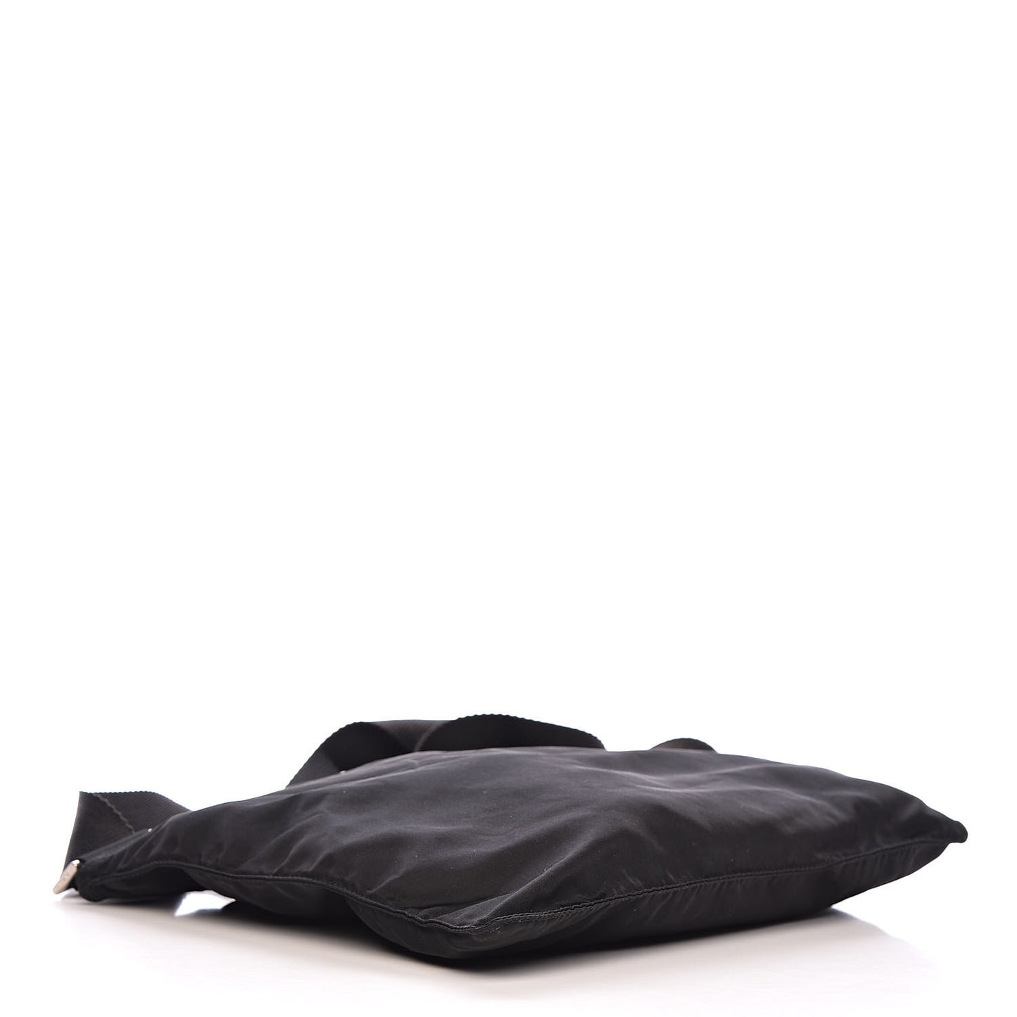 Nylon Flat Messenger Bag Black