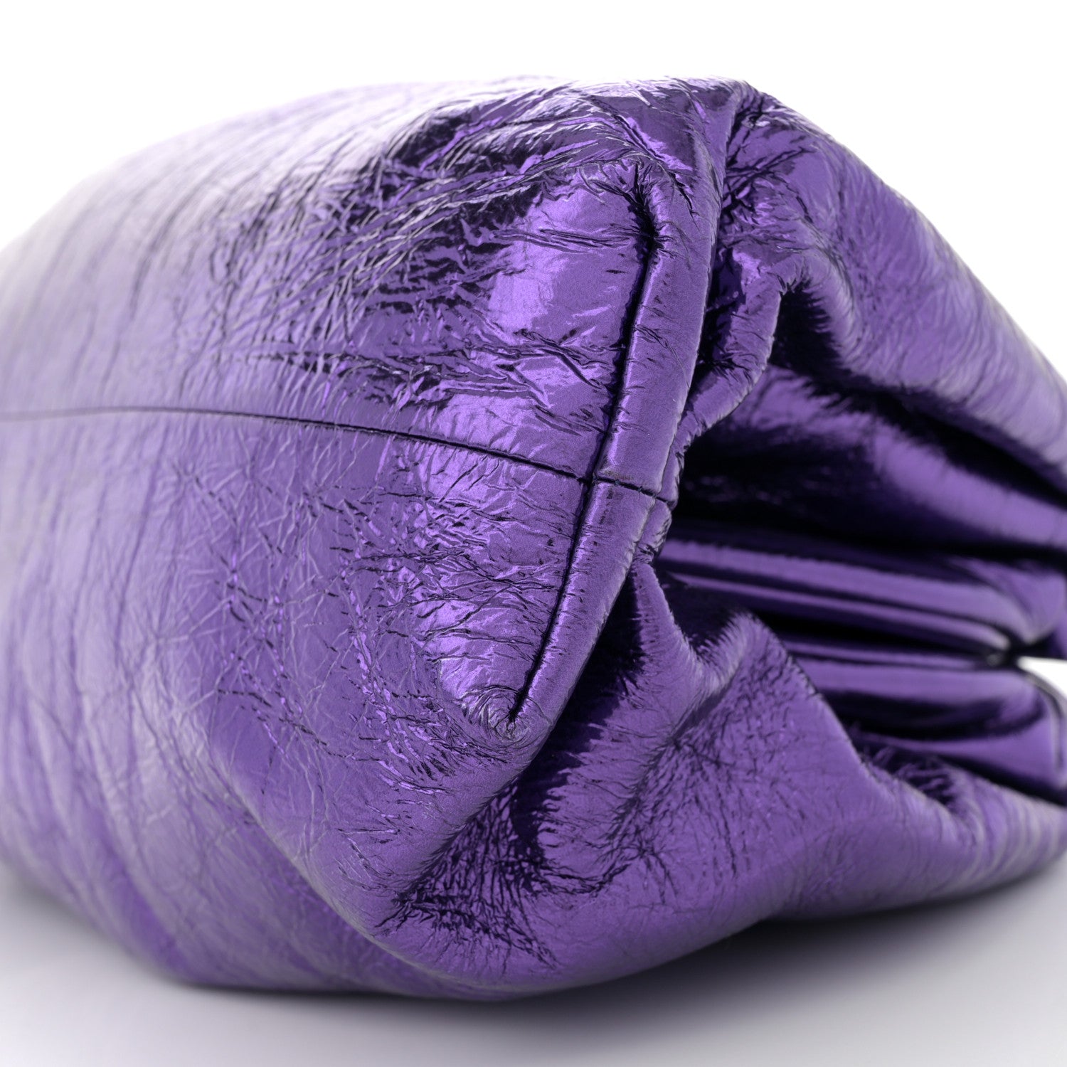 Bottega Veneta Metallic Crinkled Lambskin The Pouch Viola 10 of 10