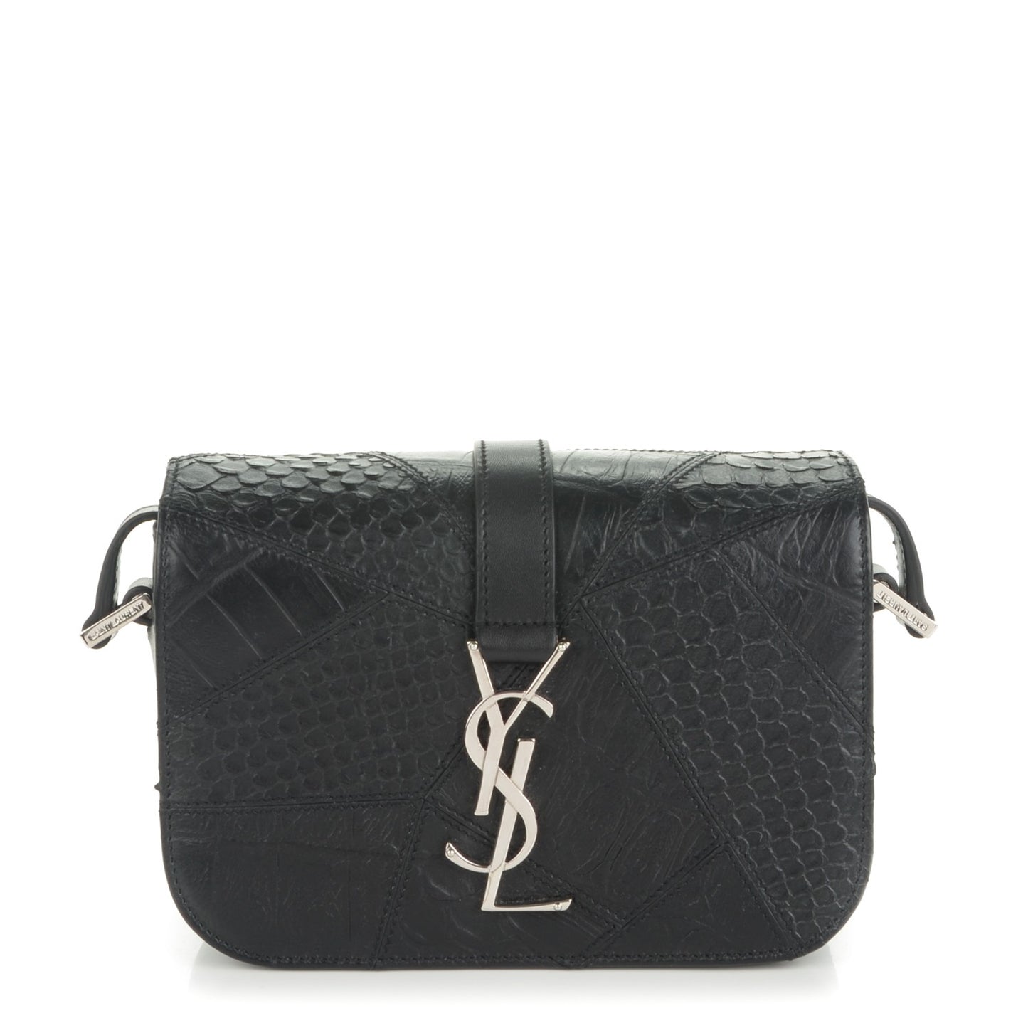 Reptile Calfskin Embossed Patchwork Small Classic Monogram Universite Bag Black