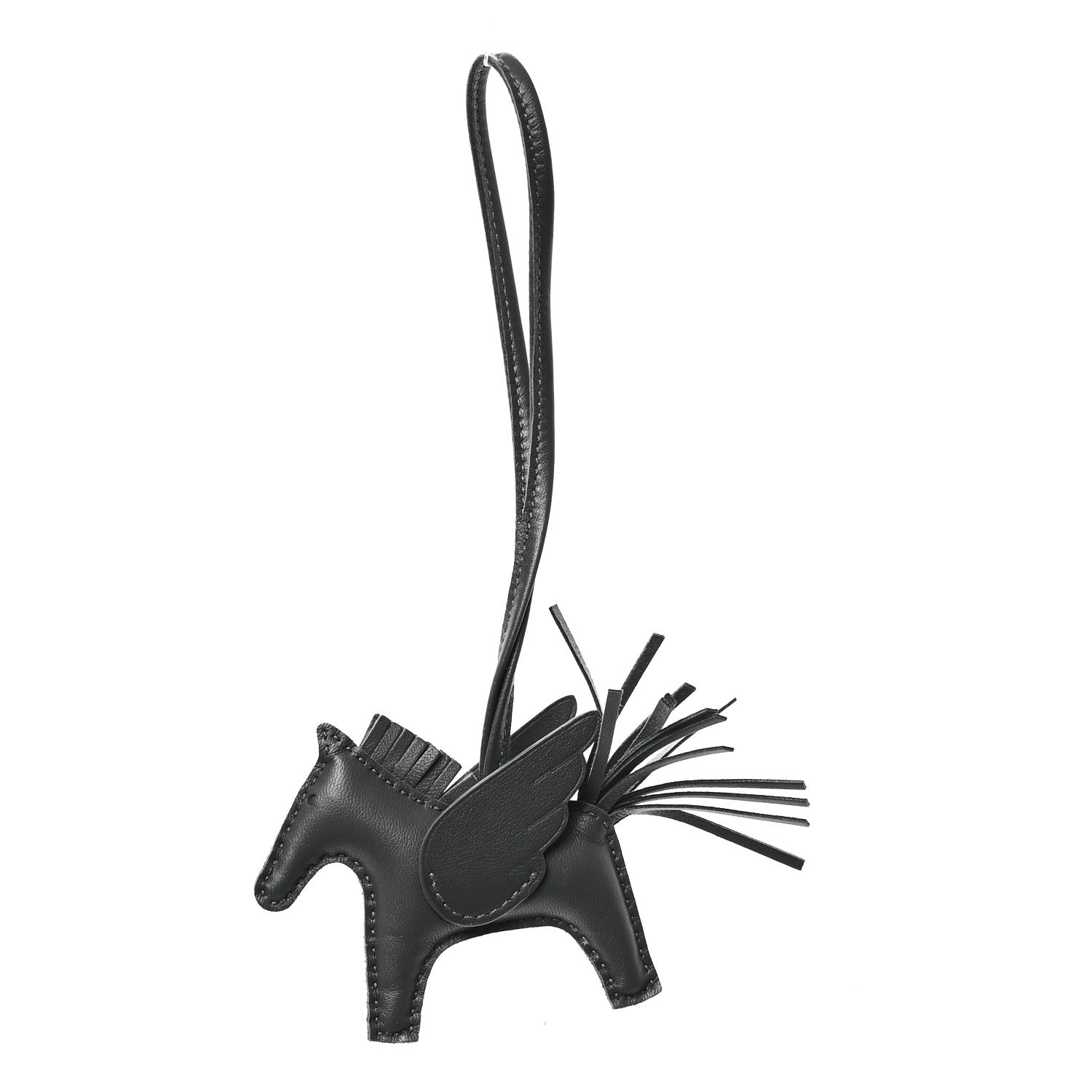 Hermes Milo Lambskin Grigri Rodeo Pegase Horse Bag Charm PM Ardoise 1 of 5