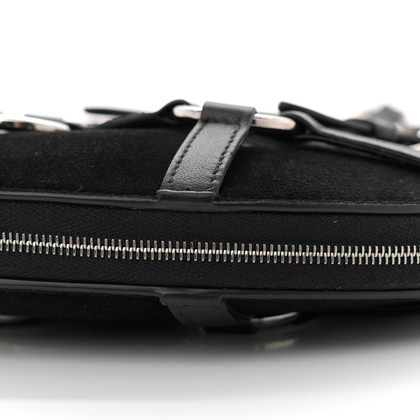 Suede Goatskin Harness Le Coeur Bag Black