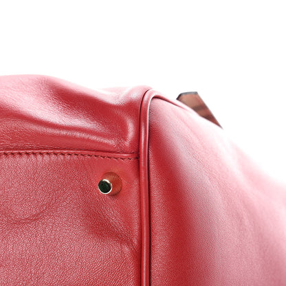 Burberry Calfskin Haymarket Check Small Canterbury Tote Red 13 of 14