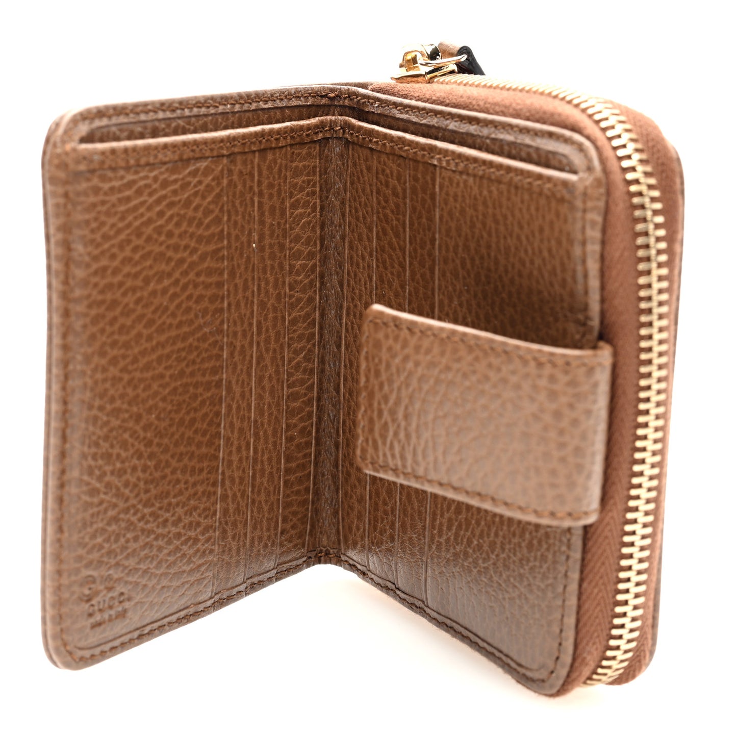 Monogram Dollar Calfskin Zip Around French Wallet Beige Ebony Tabacco