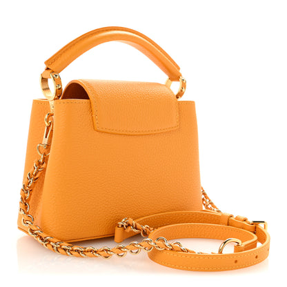 Louis Vuitton Taurillon Mini Capucines Sunbeam Yellow 3 of 11