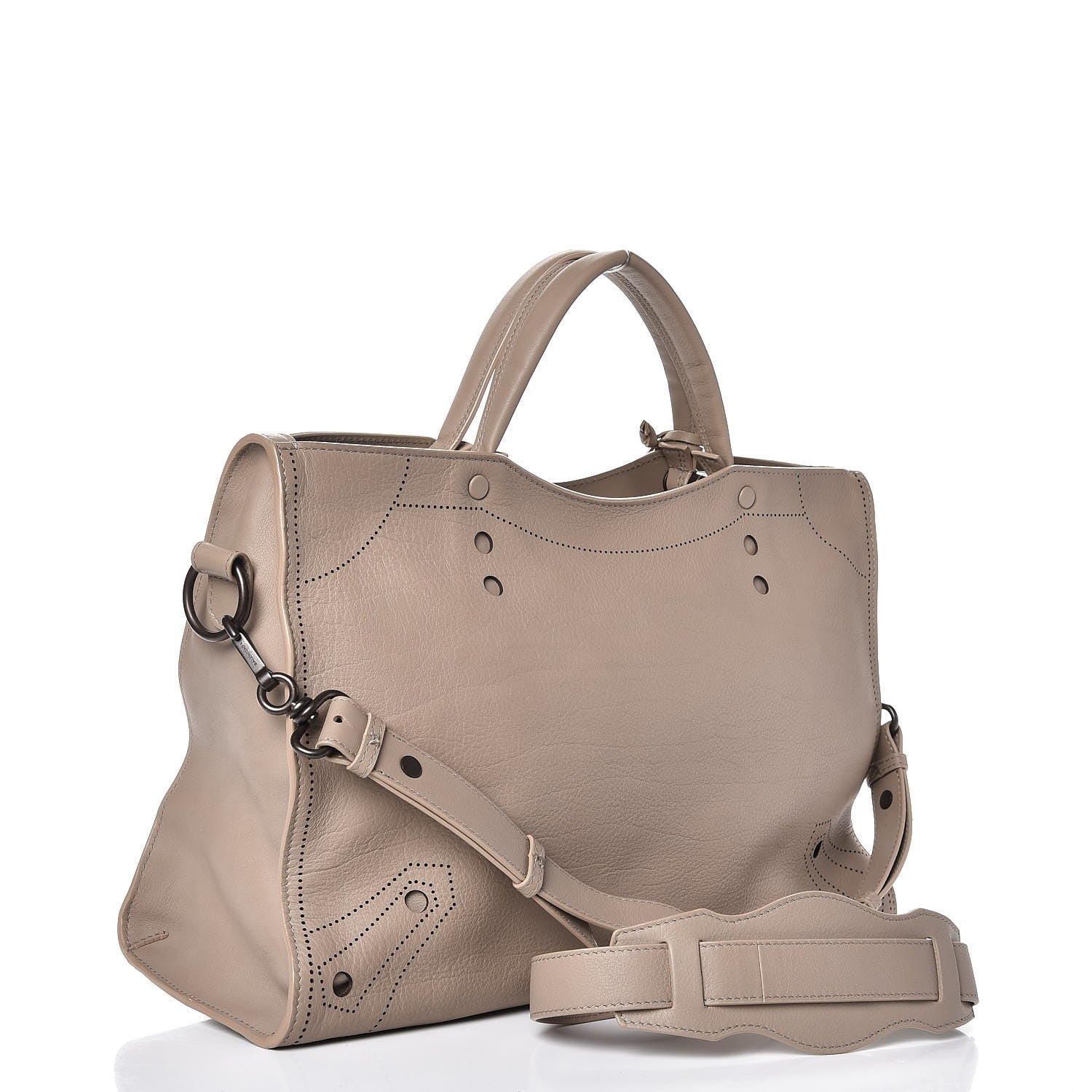 Balenciaga Veau Grana Perforated Blackout Hardware City Gris Cendre 4 of 8
