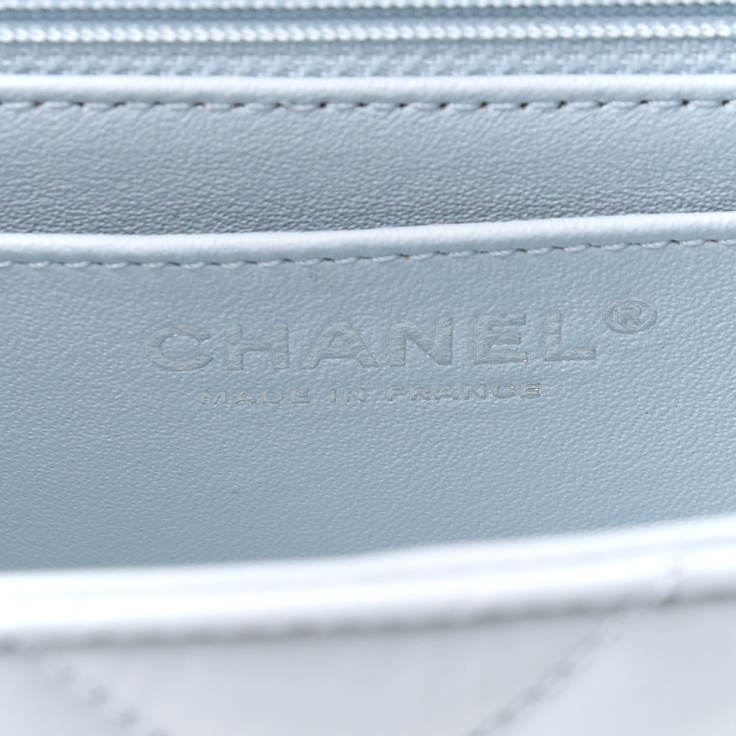 Chanel Aged Calfskin Chevron Quilted 2.55 Reissue Mini Flap Light Blue 6 of 12