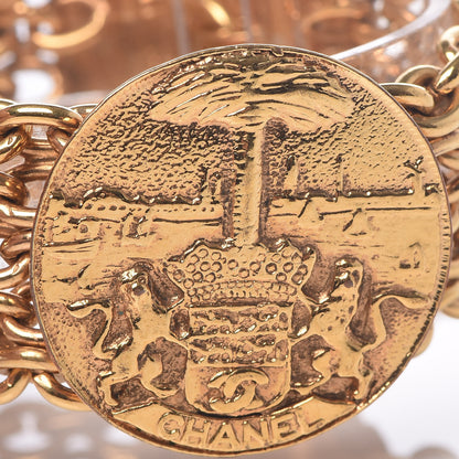 Chanel CC Lion Multistrand Chain Medallion Bracelet Gold 4 of 7