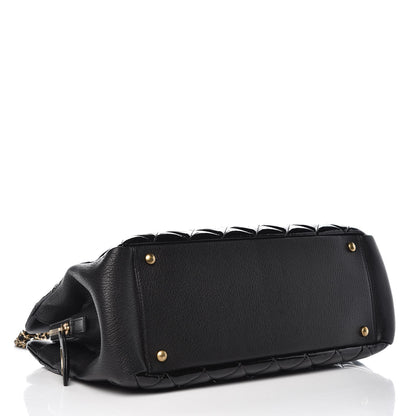 Chanel Patent Goatskin Quilted Small CC Eyelet Tote Black 4 of 7